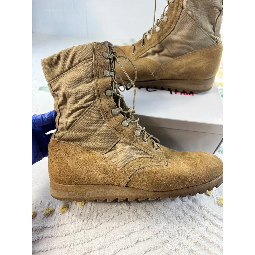 Tactical Military Combat Boots Coyote Tan Suede Nylon Ripple Sole Mens 12 R